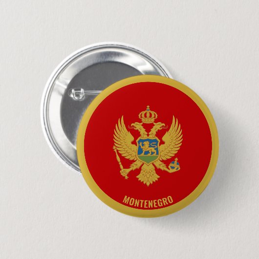 Montenegro Flag Charming Patriotic Button (Vorne & Hinten)