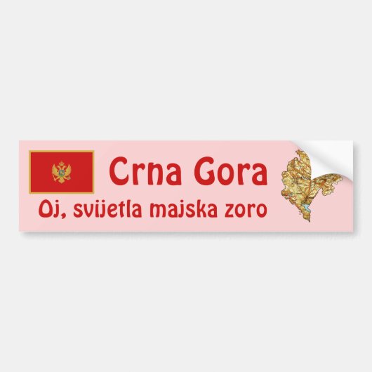 Montenegro Flag + Karte Autoaufkleber (Vorne)