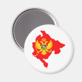 Montenegro Flag Karte in voller Größe Magnet (Vorderseite/Rückseite)