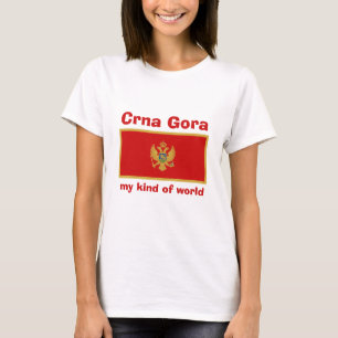 Montenegro Flag + Karte + Text-T - Shirt