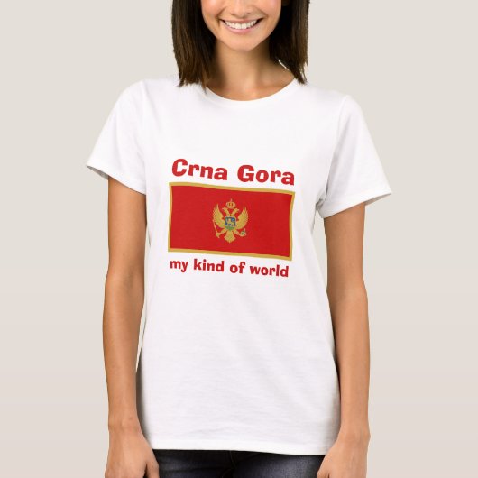 Montenegro Flag + Karte + Text-T - Shirt (Vorderseite)