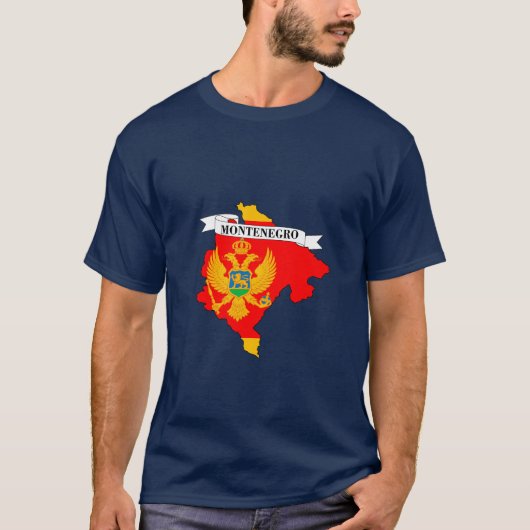 Montenegro flag map T-Shirt (Vorderseite)