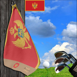 Montenegro Flag & Montenegro Golf mit Monogramm Golfhandtuch