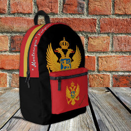 Montenegro Flag Rucksack, Montenegro Patriot schwa Bedruckter Rucksack