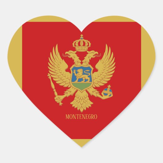 Montenegro Flag Splendid Patriotic Heart Sticker (Vorderseite)