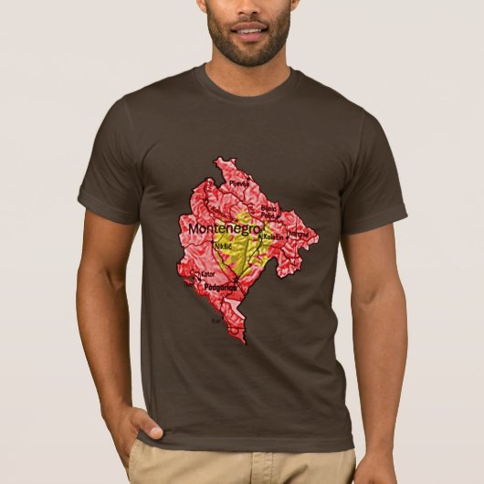 Montenegro Flagcolor Map T - Shirt (Vorderseite)