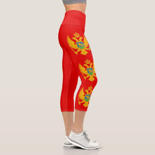 Montenegro-Flagge Capri Leggings