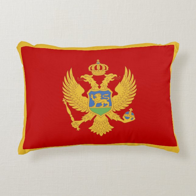 Montenegro-Flagge Dekokissen (Vorderseite)