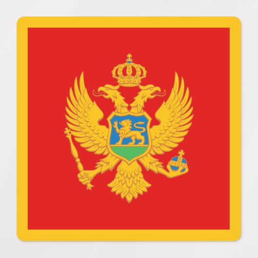 Montenegro-Flagge Etiketten (Design 1)