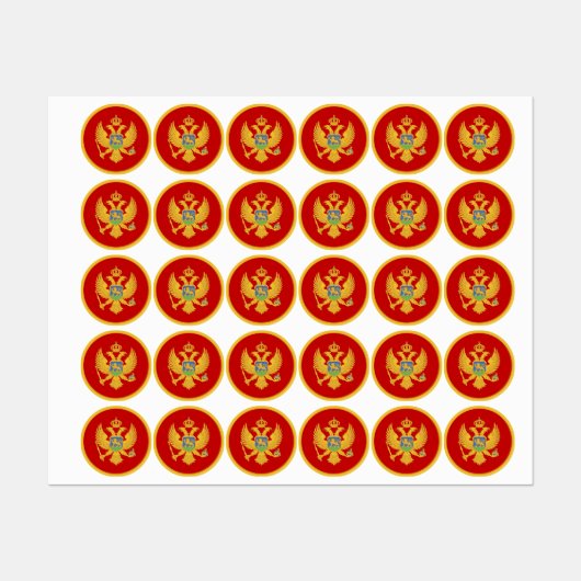 Montenegro-Flagge Etiketten (Blatt)
