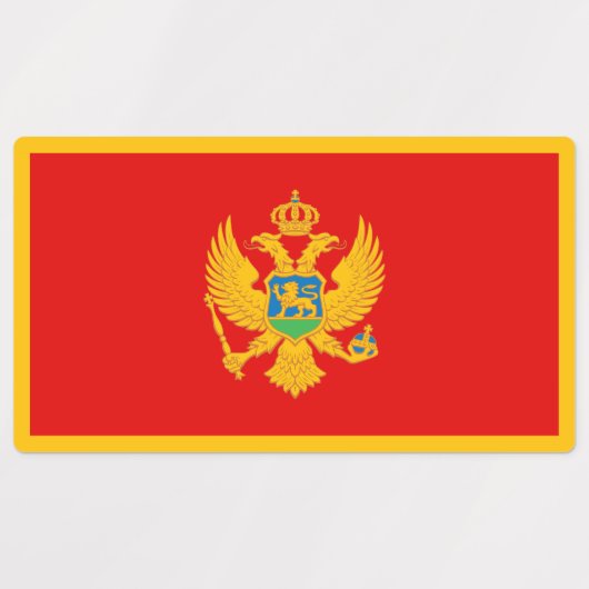 Montenegro-Flagge Etiketten (Design 2)