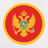 Montenegro-Flagge Etiketten (Design 2)