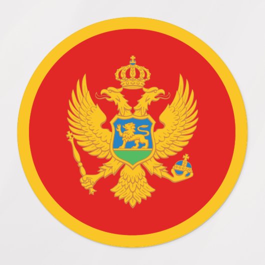 Montenegro-Flagge Etiketten (Design 2)