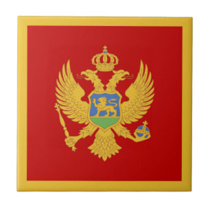 Montenegro-Flagge Fliese