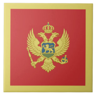 Montenegro-Flagge Fliese