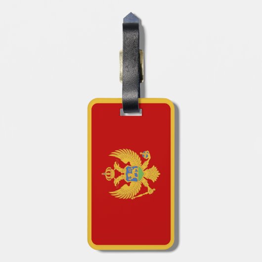 Montenegro-Flagge Gepäckanhänger (Rückseite vertikal)