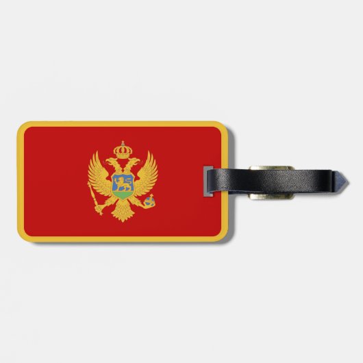 Montenegro-Flagge Gepäckanhänger (Rückseite horizontal)