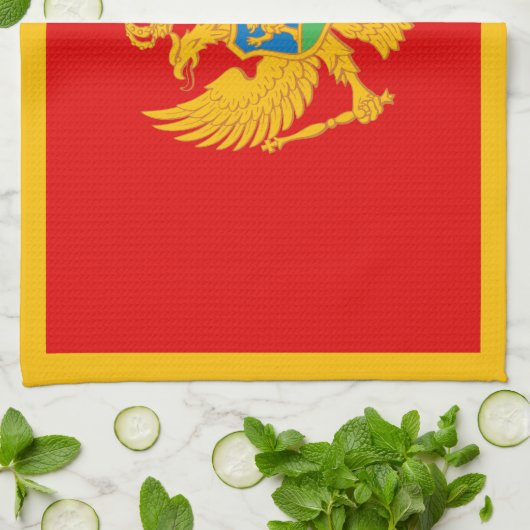 Montenegro-Flagge Geschirrtuch (Gefaltet)