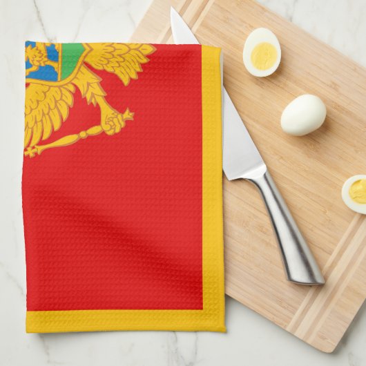 Montenegro-Flagge Geschirrtuch (Viertel Falte)