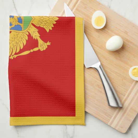 Montenegro-Flagge Geschirrtuch (Viertel Falte)