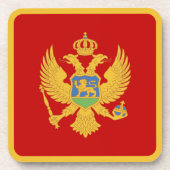Montenegro-Flagge Getränkeuntersetzer (Vorderseite)