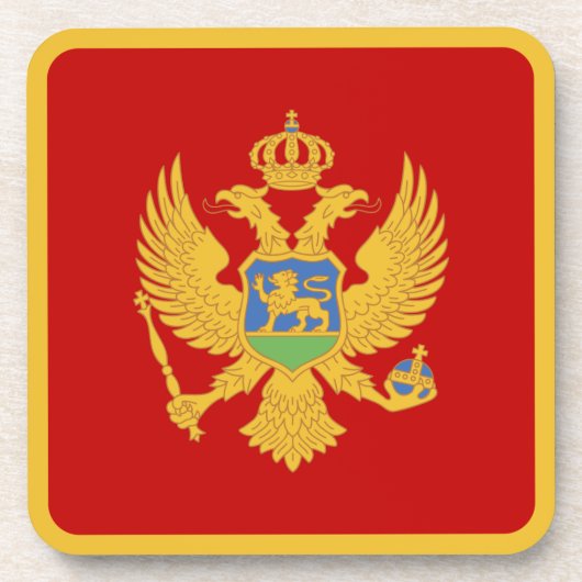 Montenegro-Flagge Getränkeuntersetzer (Vorderseite)