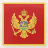 Montenegro-Flagge Glasuntersetzer (Vorderseite)
