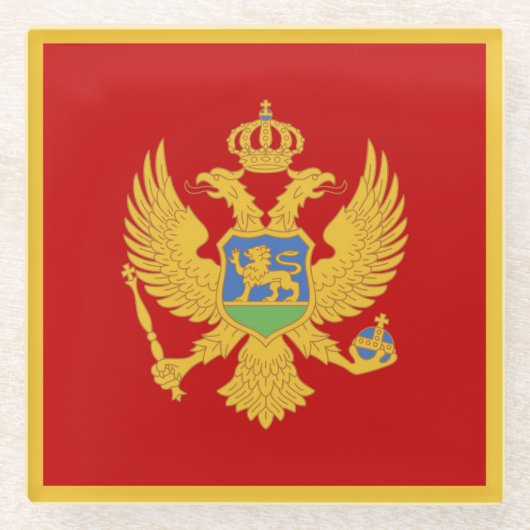 Montenegro-Flagge Glasuntersetzer (Vorderseite)