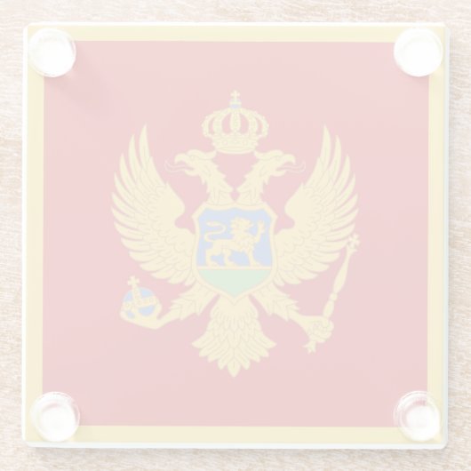 Montenegro-Flagge Glasuntersetzer (Rückseite)