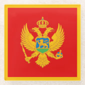 Montenegro-Flagge Glasuntersetzer (Vorderseite)