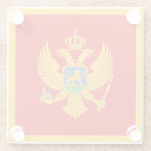 Montenegro-Flagge Glasuntersetzer (Rückseite)