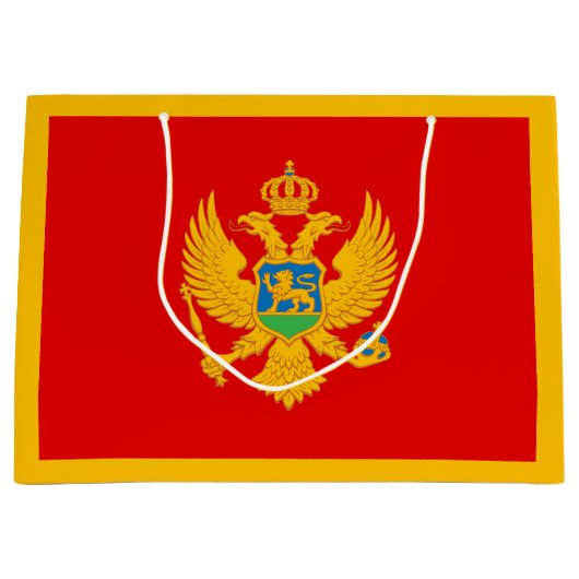 Montenegro-Flagge Große Geschenktüte (Vorderseite)