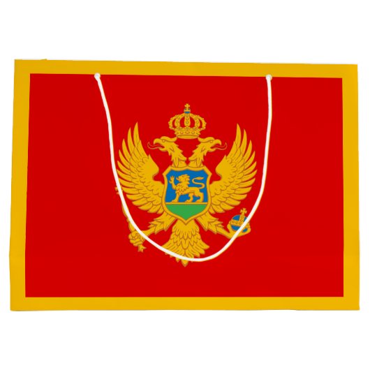 Montenegro-Flagge Große Geschenktüte (Rückseite)
