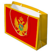 Montenegro-Flagge Große Geschenktüte (Rückseite Schrägansicht)