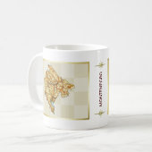 Montenegro-Flagge + Karten-Tasse Kaffeetasse (Vorderseite Links)