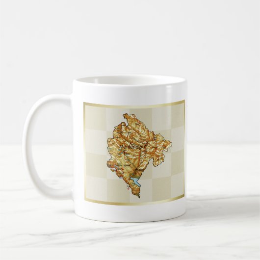 Montenegro-Flagge + Karten-Tasse Kaffeetasse (Links)