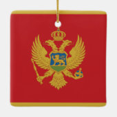 Montenegro-Flagge Keramikornament (Rückseite)