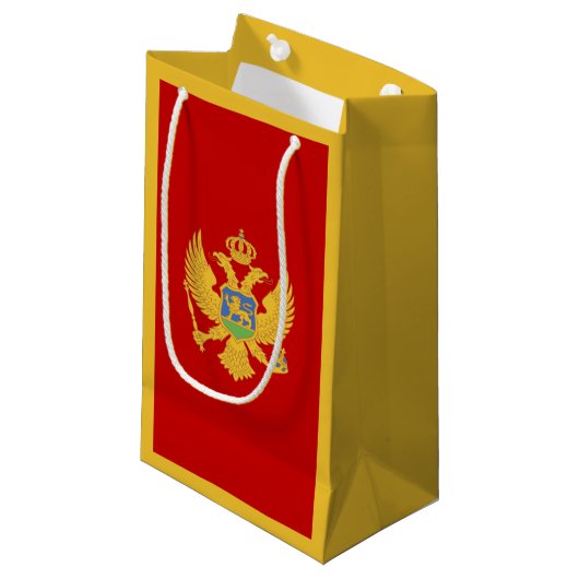 Montenegro-Flagge Kleine Geschenktüte (Vorderseite Schrägansicht)
