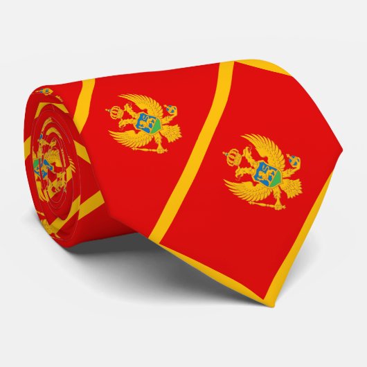 Montenegro-Flagge Krawatte (Gerollt)