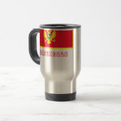 Montenegro-Flagge mit Namen Reisebecher (Vorderseite Links)