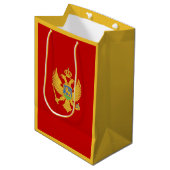 Montenegro-Flagge Mittlere Geschenktüte (Vorderseite Schrägansicht)