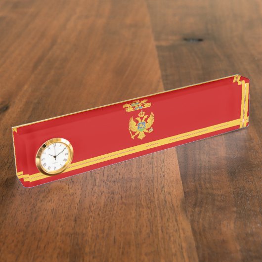 Montenegro-Flagge Namensplakette (Seite)