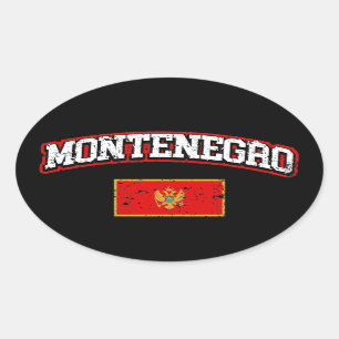 Montenegro-Flagge Ovaler Aufkleber