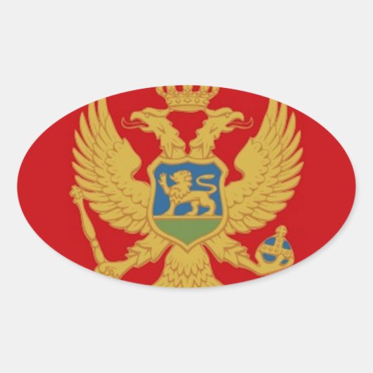 Montenegro-Flagge Ovaler Aufkleber (Vorderseite)