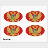 Montenegro-Flagge Ovaler Aufkleber (Blatt)