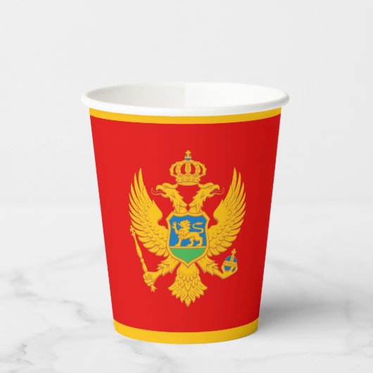 Montenegro-Flagge Pappbecher (Links)