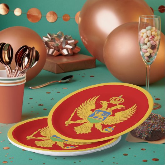 Montenegro-Flagge Pappteller (Multi)