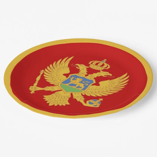 Montenegro-Flagge Pappteller (Schrägansicht)