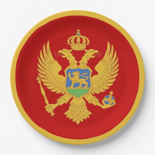 Montenegro-Flagge Pappteller (Vorderseite)