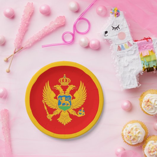 Montenegro-Flagge Pappteller (Party)
